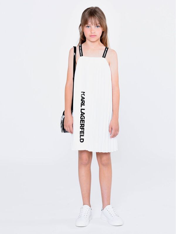 Karl Lagerfeld Kids Karl Lagerfeld Kids Haljina za svaki dan Z12246 S Bijela Relaxed Fit