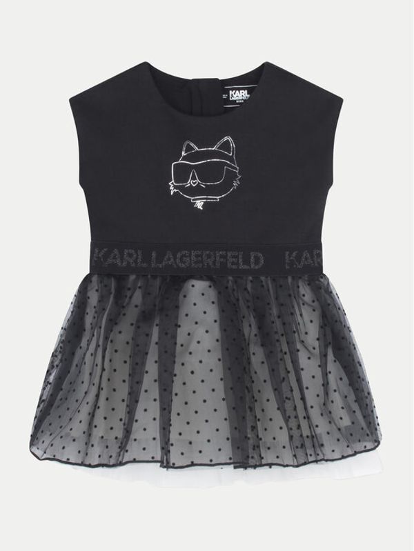 Karl Lagerfeld Kids Karl Lagerfeld Kids Haljina za svaki dan Z30278 D Crna Regular Fit