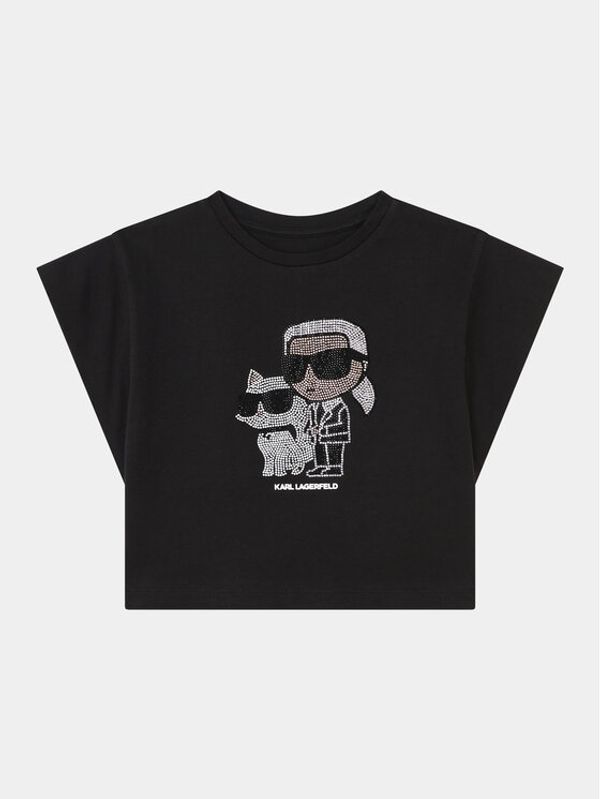 Karl Lagerfeld Kids Karl Lagerfeld Kids Majica Z30113 M Crna Regular Fit