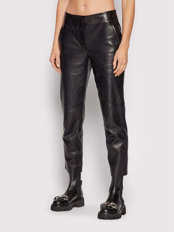 KARL LAGERFELD KARL LAGERFELD Kožne hlače 216W1901 Crna Slim Fit
