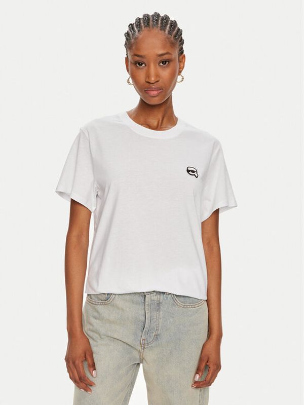 KARL LAGERFELD KARL LAGERFELD T-shirt Ikonik 2.0 245W1712 Bijela Regular Fit