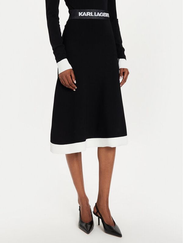 KARL LAGERFELD KARL LAGERFELD Trapez suknja 245W1230 Crna Regular Fit