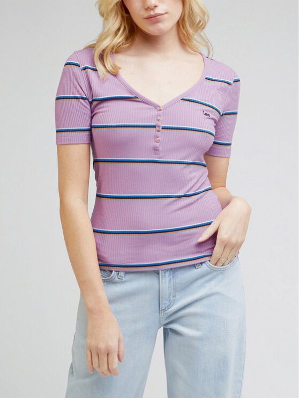 Lee Lee T-shirt L44KIQ63 112333689 Ljubičasta Slim Fit