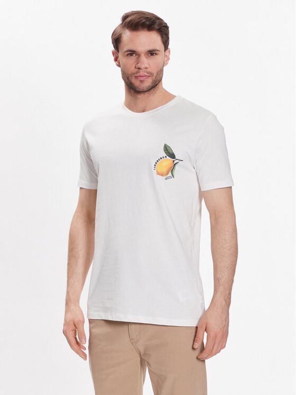 Lindbergh Lindbergh T-shirt 30-400220 Bijela Relaxed Fit