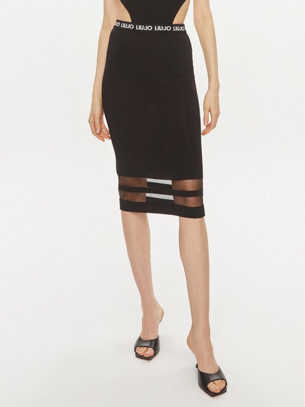 Liu Jo Liu Jo Suknja olovka Ecs Gonna Maglia Lon TA4224 MS36L Crna Slim Fit