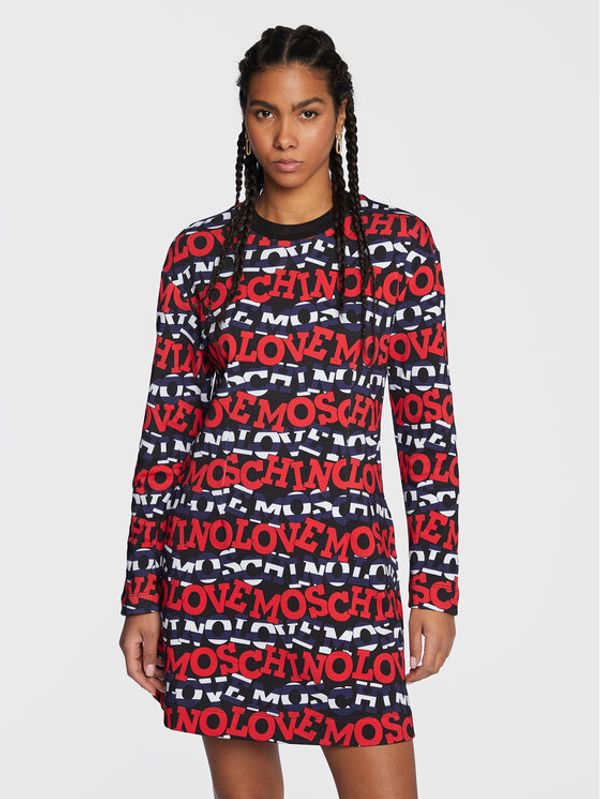 LOVE MOSCHINO LOVE MOSCHINO Džemper haljina W5D0500M 4433 Crna Regular Fit