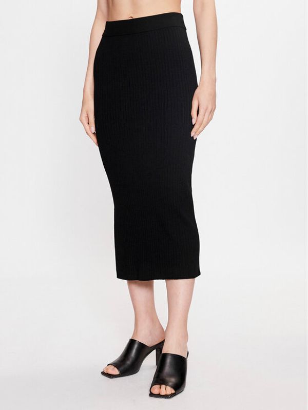 Max Mara Leisure Max Mara Leisure Midi suknja Orosei 2333060134 Crna Regular Fit