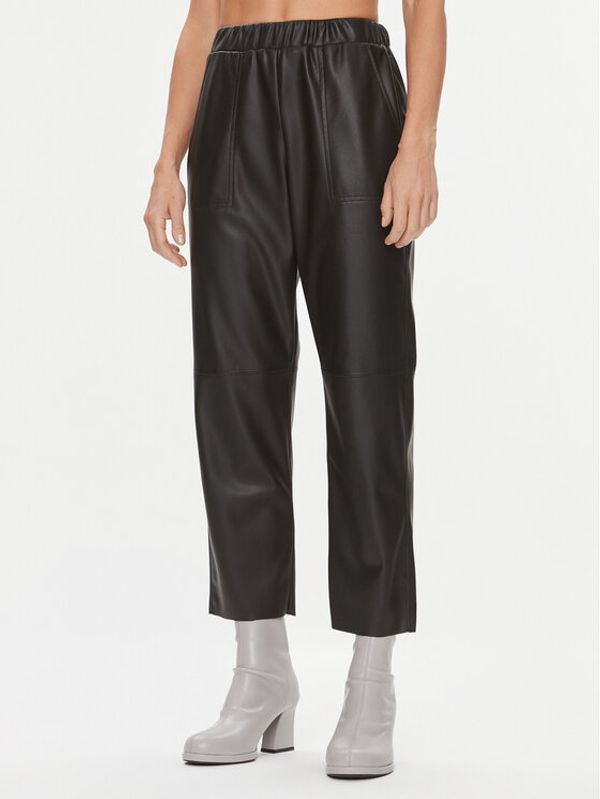 MAX&Co. MAX&Co. Hlače od imitacije kože Creatico 77840723 Crna Relaxed Fit