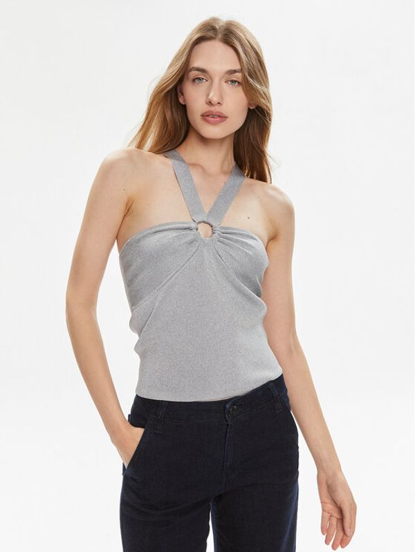 MICHAEL Michael Kors MICHAEL Michael Kors Top MS460W2AFB Srebrna Slim Fit