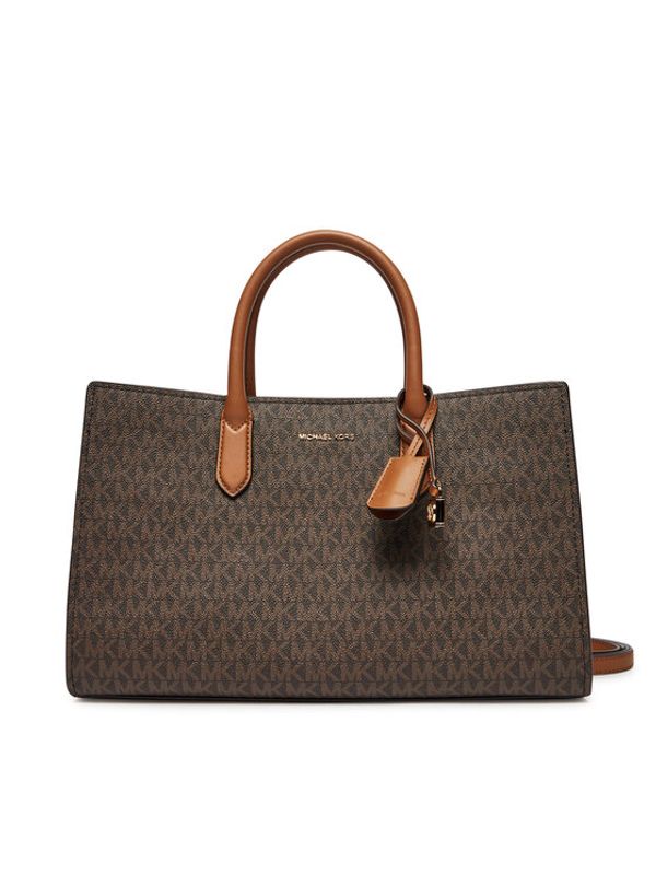 MICHAEL Michael Kors MICHAEL Michael Kors Torbica Scarlett Medium Signature Logo Satchel 30F4GETS2B Smeđa