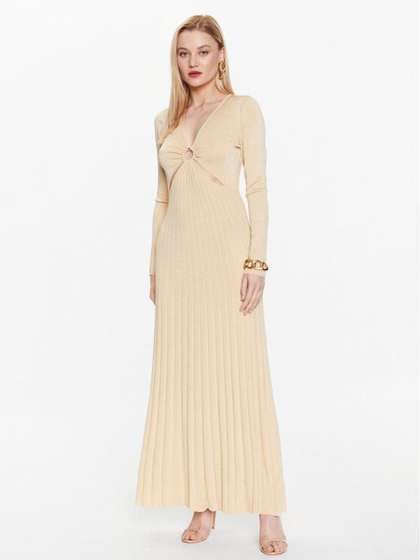 MICHAEL Michael Kors MICHAEL Michael Kors Večernja haljina MS381MV61R Zlatna Slim Fit