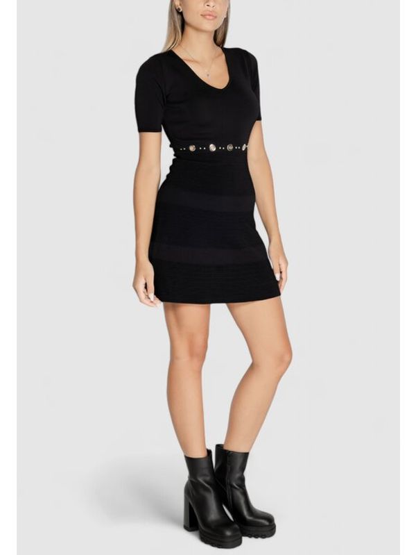 Morgan Morgan Džemper haljina 242-RMEY Crna Slim Fit
