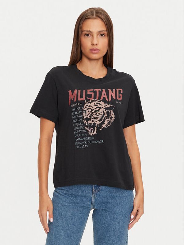 Mustang Mustang T-shirt Floris 1015457 Crna Relaxed Fit