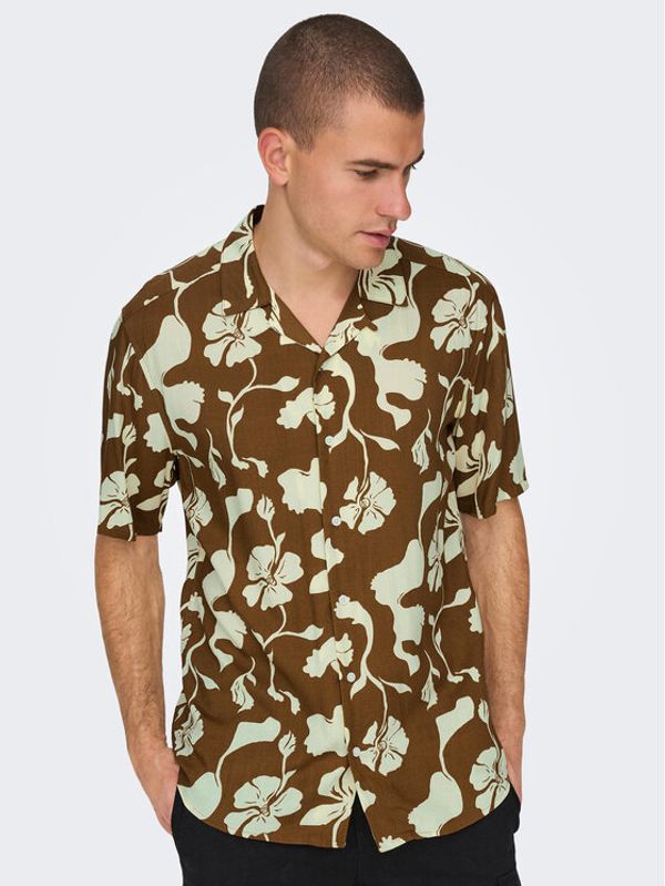 Only & Sons Only & Sons Košulja 22024907 Smeđa Regular Fit