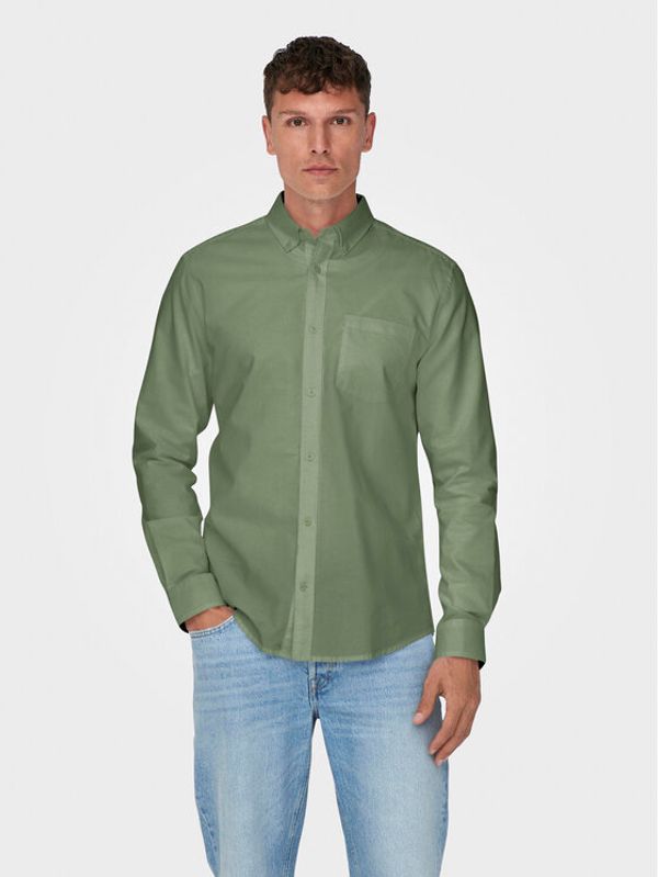 Only & Sons Only & Sons Košulja Neil 22019669 Zelena Slim Fit