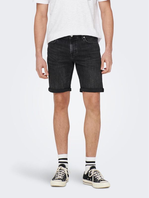 Only & Sons Only & Sons Kratke traperice 22025192 Crna Slim Fit