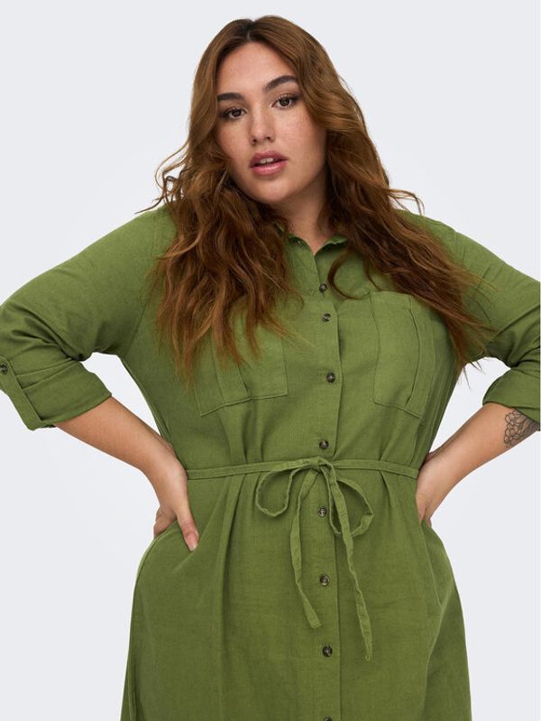 ONLY Carmakoma ONLY Carmakoma Haljina košulja 15281039 Zelena Relaxed Fit