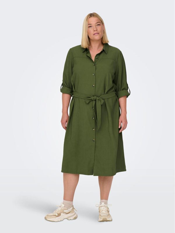 ONLY Carmakoma ONLY Carmakoma Haljina košulja 15285282 Zelena Regular Fit
