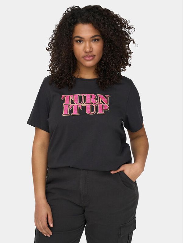 ONLY Carmakoma ONLY Carmakoma T-shirt 15284839 Crna Regular Fit