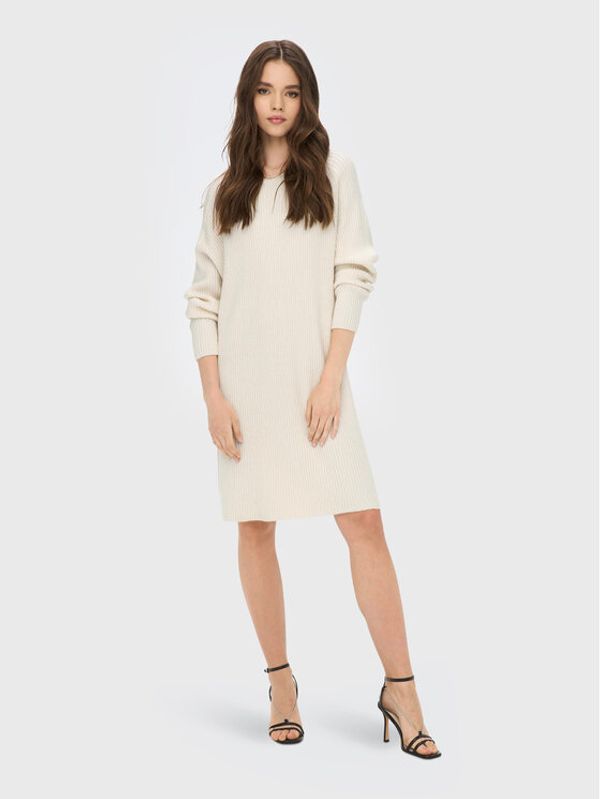 ONLY ONLY Džemper haljina Fia Katia 15259280 Écru Regular Fit