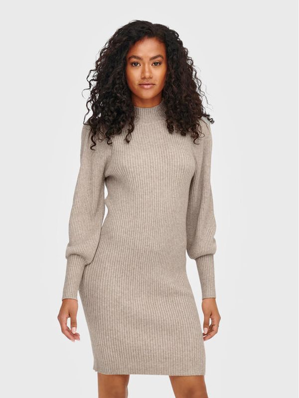 ONLY ONLY Džemper haljina Katia 15232502 Bež Slim Fit