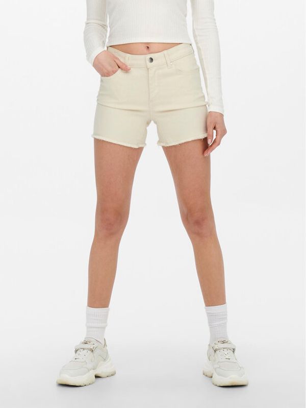 ONLY ONLY Kratke traperice 15196303 Écru Regular Fit