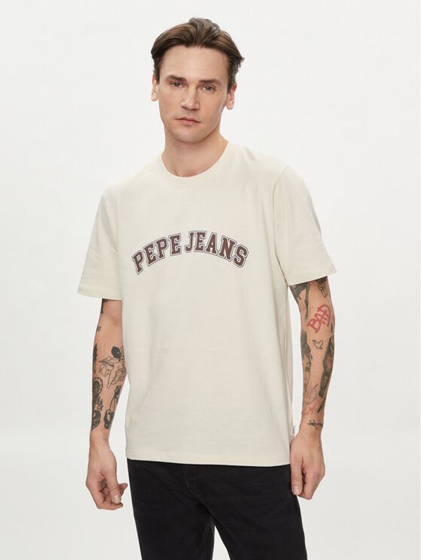 Pepe Jeans Pepe Jeans T-shirt Clement PM509220 Bež Regular Fit