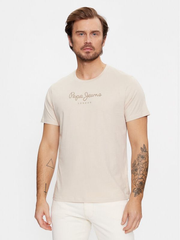 Pepe Jeans Pepe Jeans T-shirt Eggo N PM508208 Bež Regular Fit