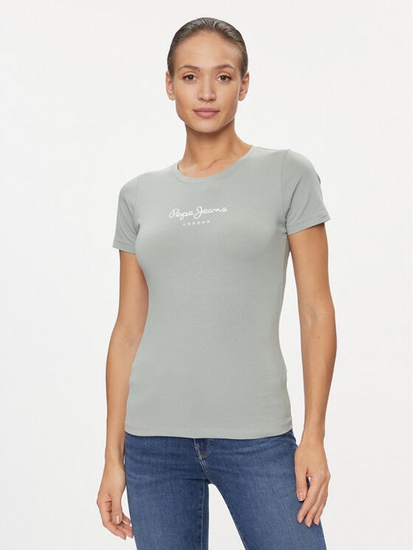 Pepe Jeans Pepe Jeans T-shirt New Virginia PL505202 Zelena Slim Fit
