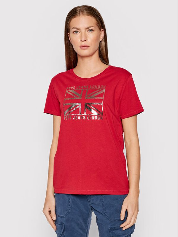 Pepe Jeans Pepe Jeans T-shirt Zeldas PL505037 Crvena Regular Fit