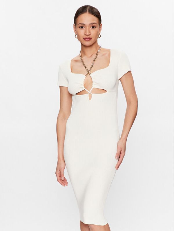 Pinko Pinko Džemper haljina 101173 A0TU Bijela Regular Fit