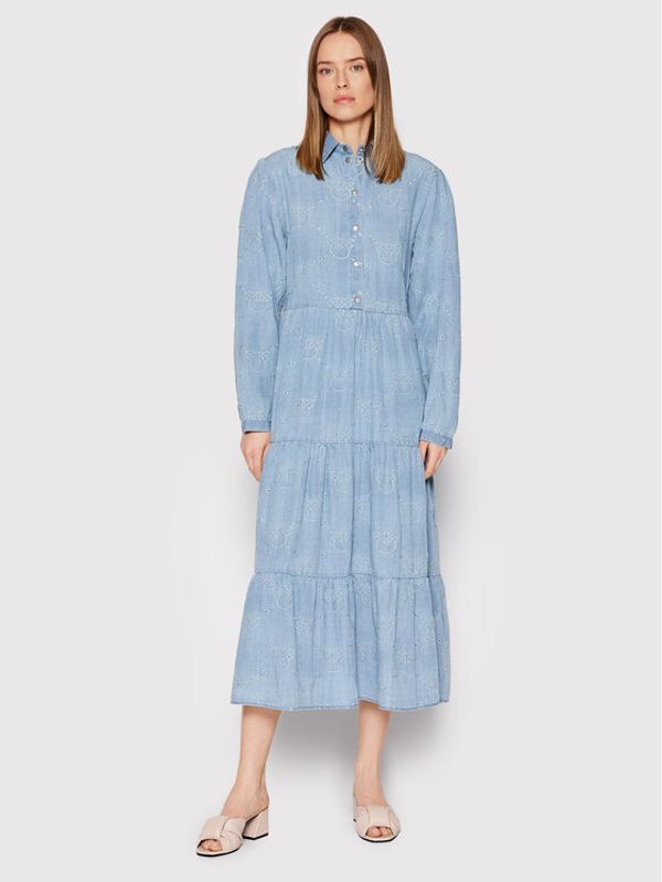 PINKO Pinko Haljina košulja Distratta 1J10UV Y85P Svijetloplava Regular Fit