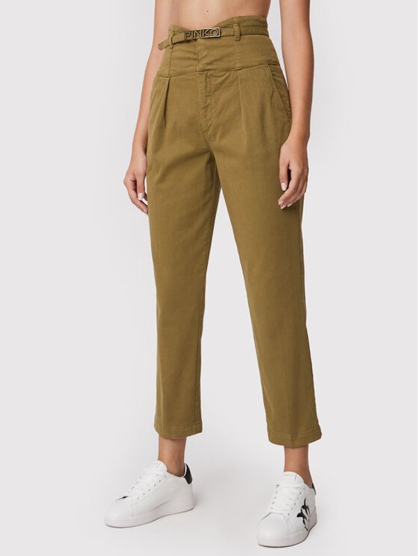 Pinko Pinko Hlače Ariel 1J10YP Y848 Zelena Regular Fit