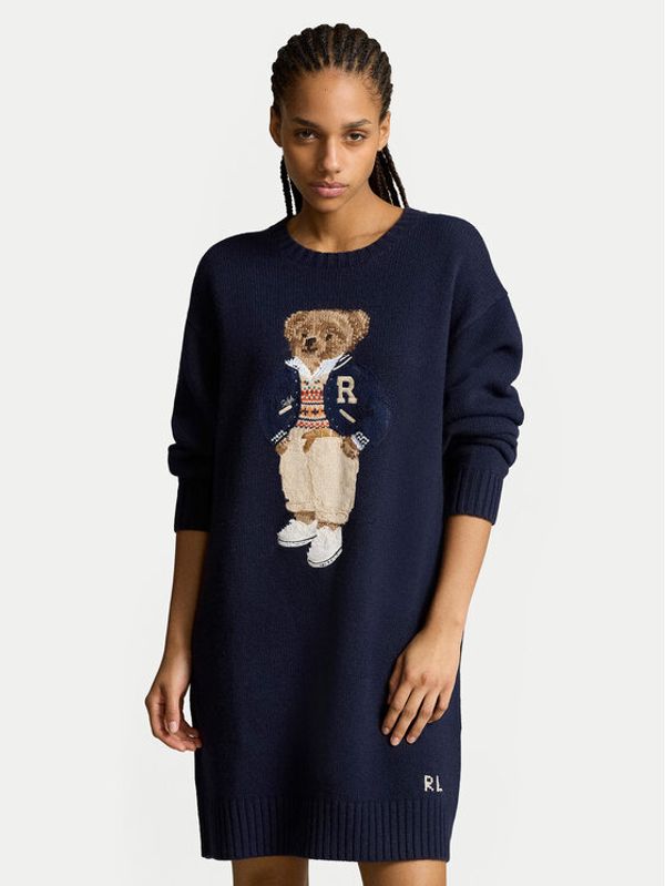 Polo Ralph Lauren Polo Ralph Lauren Džemper haljina 211941576001 Tamnoplava Relaxed Fit