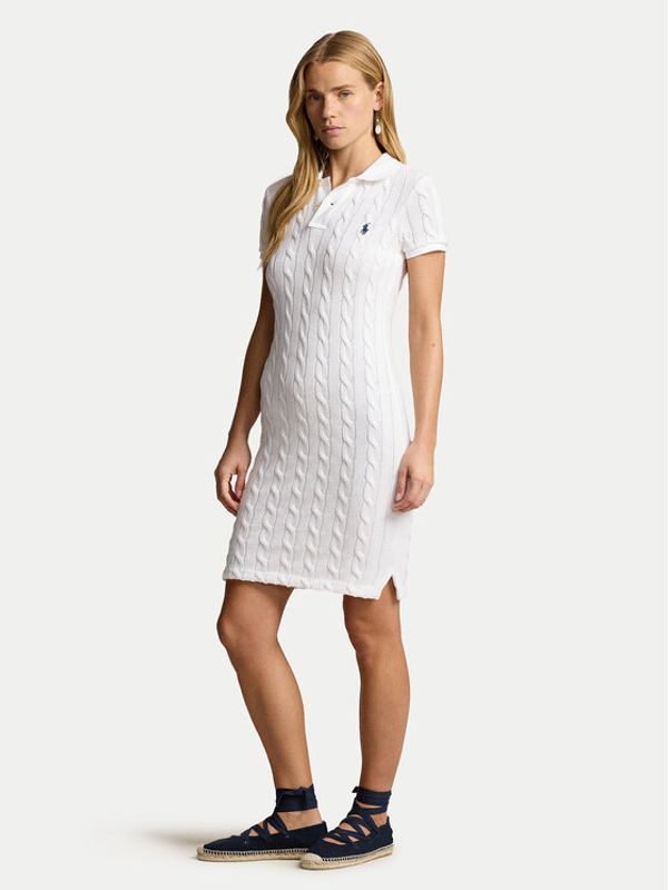 Polo Ralph Lauren Polo Ralph Lauren Džemper haljina 211943139002 Bijela Slim Fit