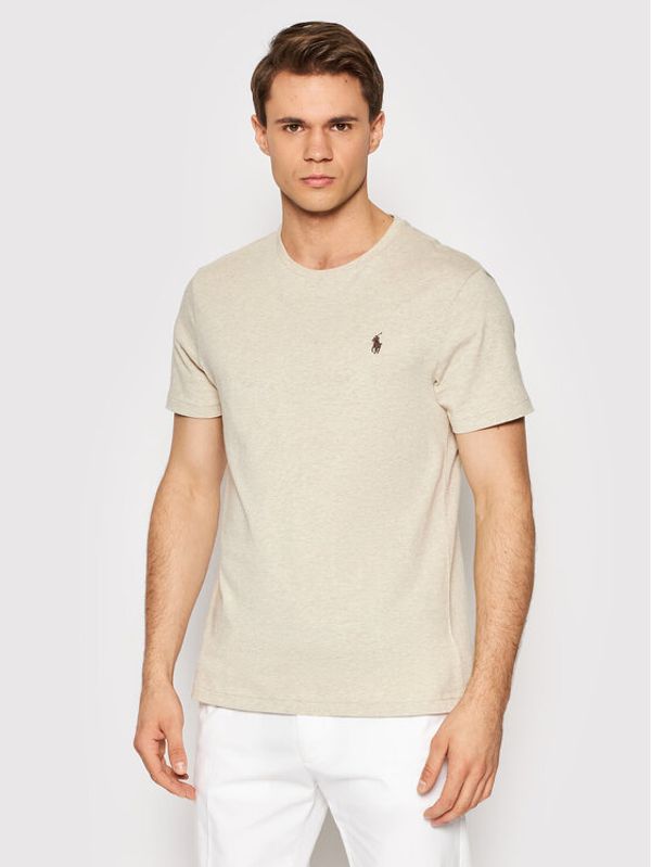 Polo Ralph Lauren Polo Ralph Lauren T-shirt 710671438203 Bež Slim Fit