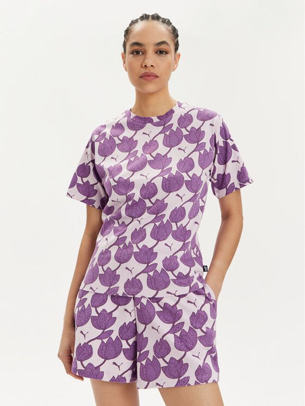 Puma Puma T-shirt Ess+ Blossom 679493 Ljubičasta Relaxed Fit