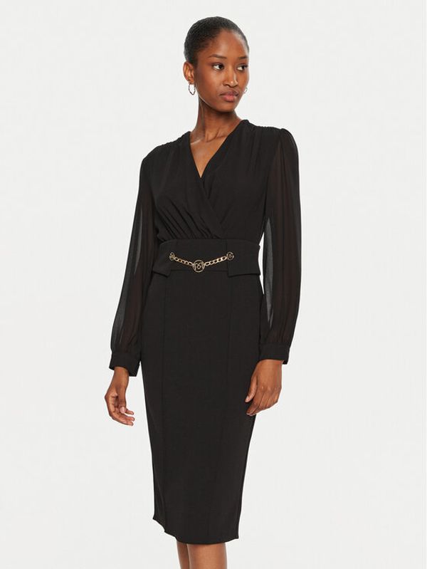 Rinascimento Rinascimento Koktel haljina CFC0120006003 Crna Slim Fit