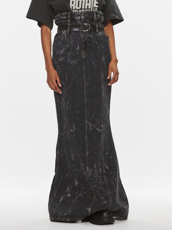 ROTATE ROTATE Jeans suknja 700385013 Crna Relaxed Fit