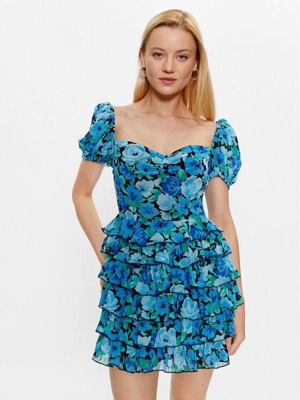 ROTATE ROTATE Koktel haljina Chiffon Mini 1001101324 Plava Regular Fit