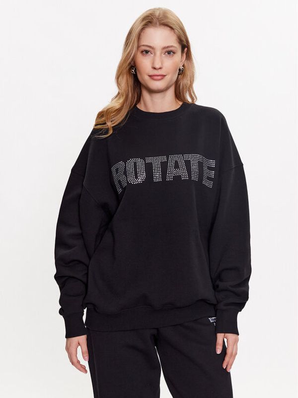 ROTATE ROTATE Majica dugih rukava Rhinestone Irisa 700187100 Crna Regular Fit
