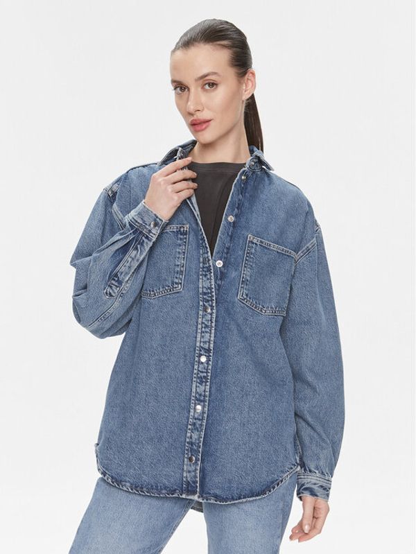 Samsøe Samsøe Samsøe Samsøe traper košulja Eleanor F23400135 Plava Relaxed Fit