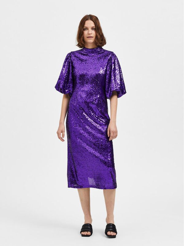 Selected Femme Selected Femme Koktel haljina Sola 16086217 Ljubičasta Regular Fit