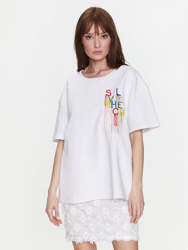 Silvian Heach Silvian Heach T-shirt GPP23037FE Bijela Relaxed Fit