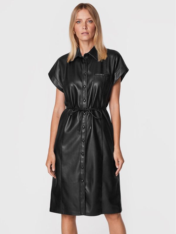 Sisley Sisley Haljina od imitacije kože 4MTMLV01Q Crna Regular Fit