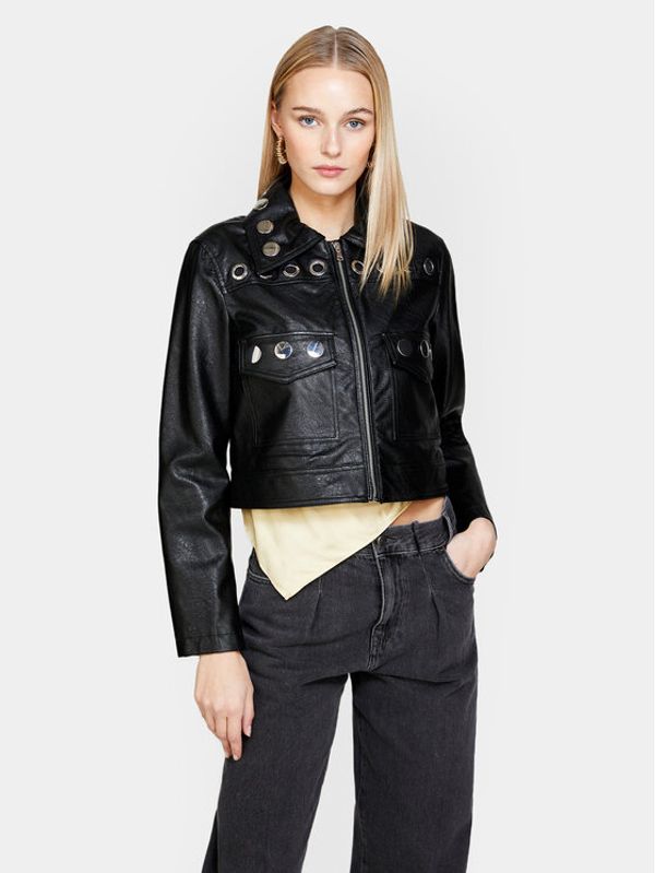 Sisley Sisley Jakna od imitacije kože 2X0JLN03Q Crna Regular Fit