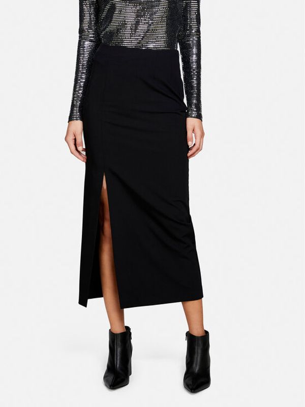 Sisley Sisley Midi suknja 47N8L001N Crna Regular Fit
