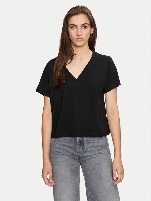 Sisley Sisley T-shirt 3QU4L400L Crna Regular Fit