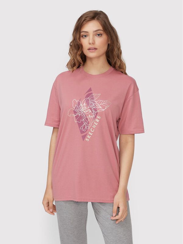 Skechers Skechers T-shirt Diamond Magnolia Outline Everybody WTS354 Ružičasta Relaxed Fit