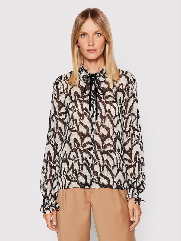 The Kooples The Kooples Majica FTOP25015K Crna Relaxed Fit